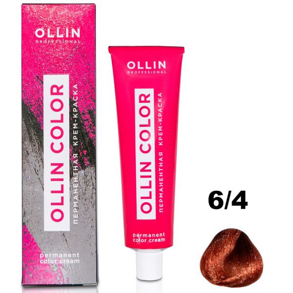 Permanent cream hair dye COLOR 6/4 OLLIN 100 ml