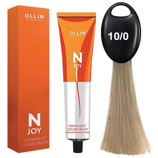 Permanent cream color 10/0 light blond OLLIN N-JOY 100 ml